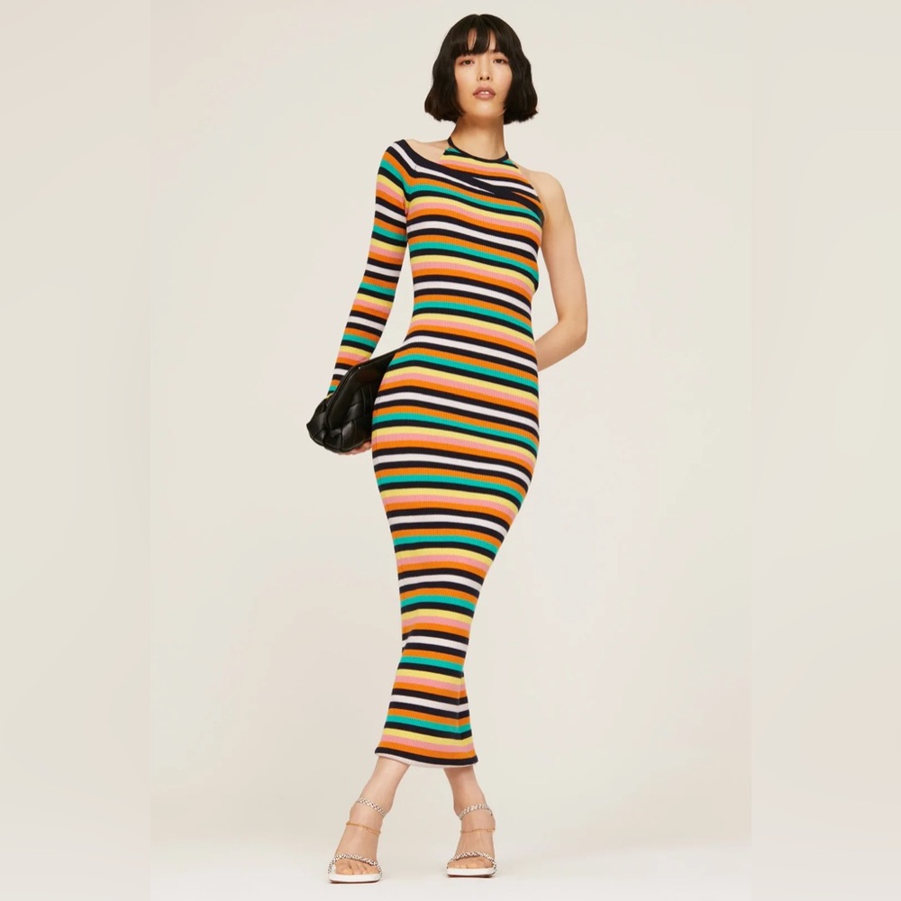 Monse Striped Halter Dress Size M